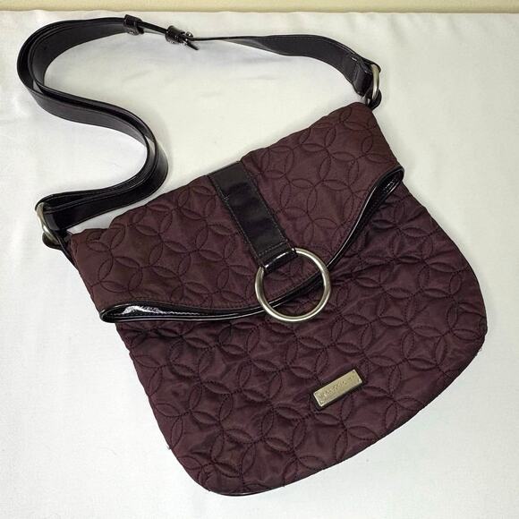 Vera Bradley Quilted Foldover Crossbody Bag & Wallet Set | Eggplant Purple - Picture 2 of 16